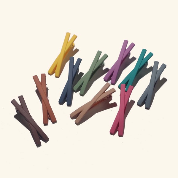 

10pcs Toddler Girls Solid Hair Clip, Multicolor
