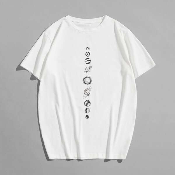 

Men Planet Graphic Short Sleeve Tee, White