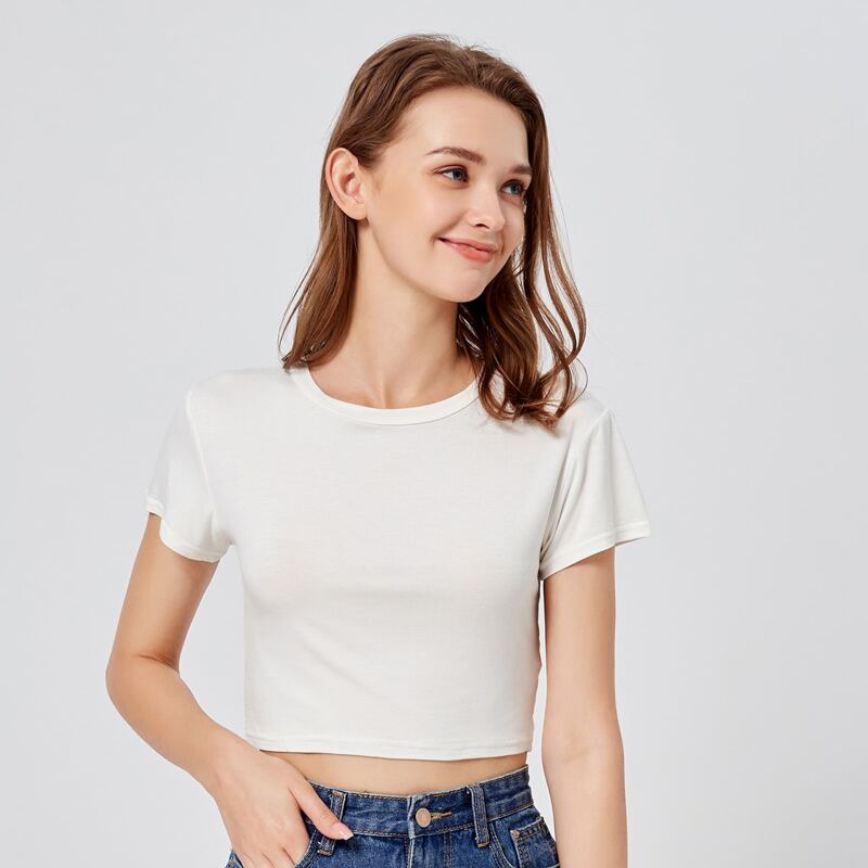 

Solid Crop Tee, White