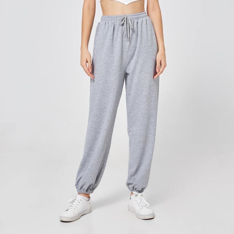 

Solid Tie Front Sweatpants, Light grey