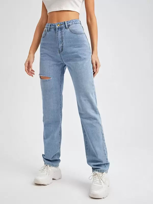 YULEgowinner Mens Jeans Ripped Washed Chic Denim Straight Leg Pants Shorts
