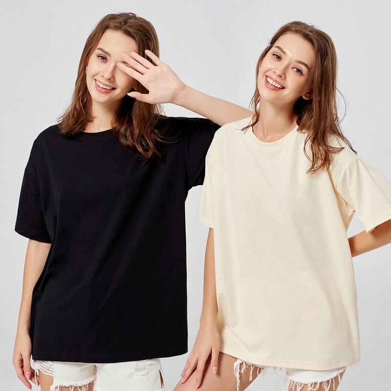 

2pcs Solid Oversized Tee, Multicolor