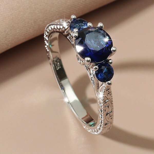 

Rhinestone Decor Ring, Silver