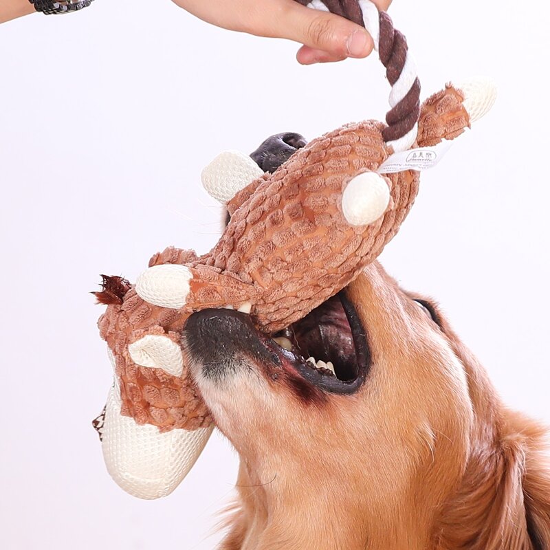 

1pc Monkey Shaped Pet Sound Toy, Brown