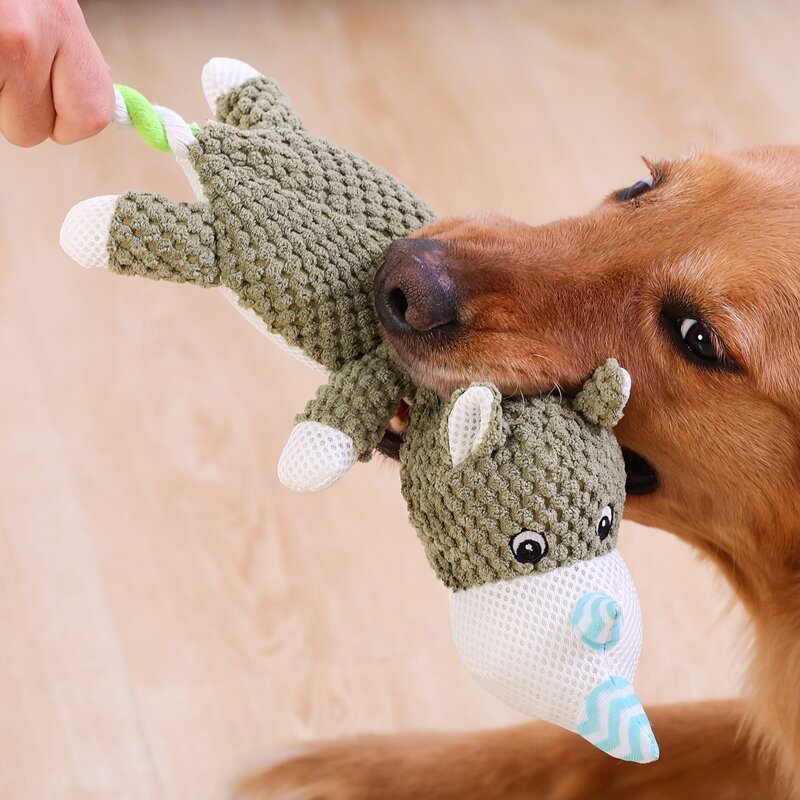 

1pc Hippo Shaped Pet Sound Toy, Green