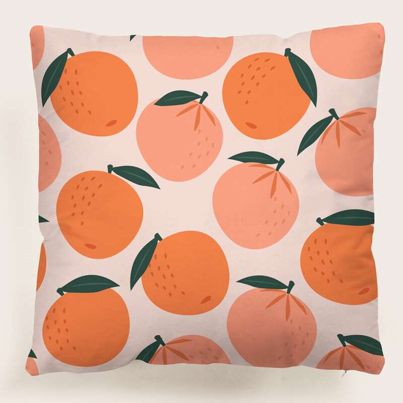 

Orange Print Cushion Cover Without Filler
