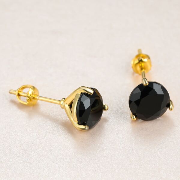 

Rhinestone Decor Stud Earrings, Black