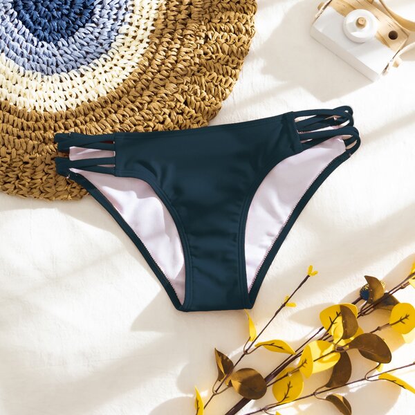 

Crisscross Side Bikini Panty, Navy blue