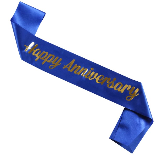 

1pc Happy Anniversary Party Sash, Blue