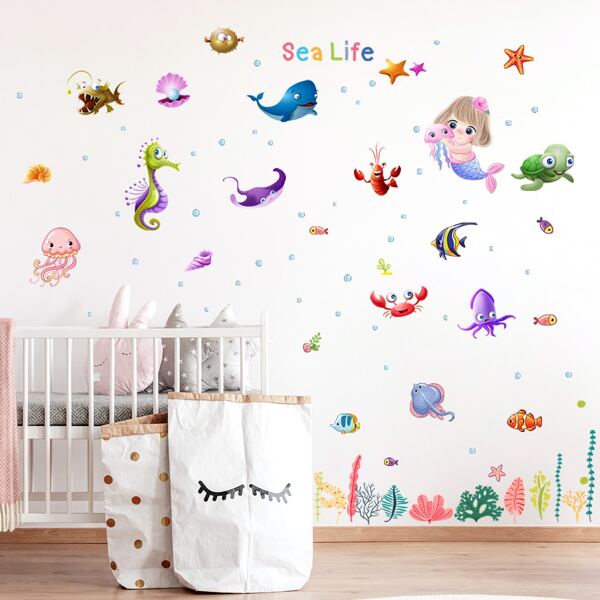 

Cartoon Graphic Kids Wall Sticker, Multicolor
