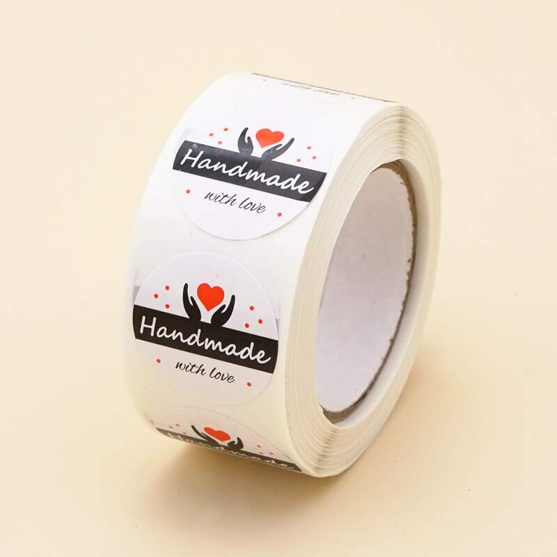 

1roll 500pcs Slogan Graphic Sealing Sticker, Multicolor