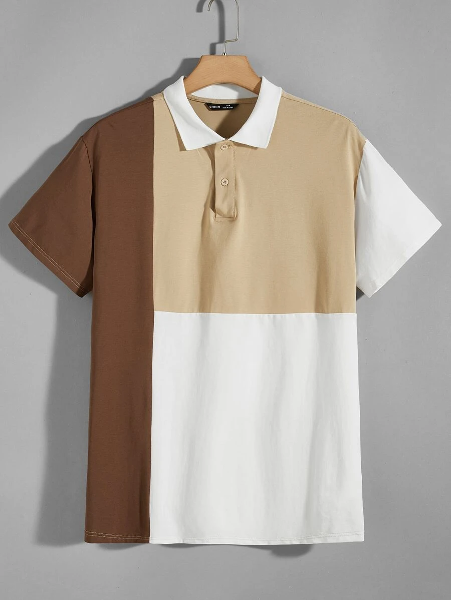 Manfinity Hombres Camisa polo de color combinado