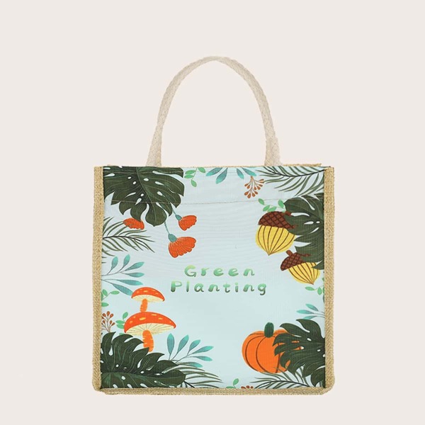 

Girls Plants Graphic Shoulder Bag, Multicolor
