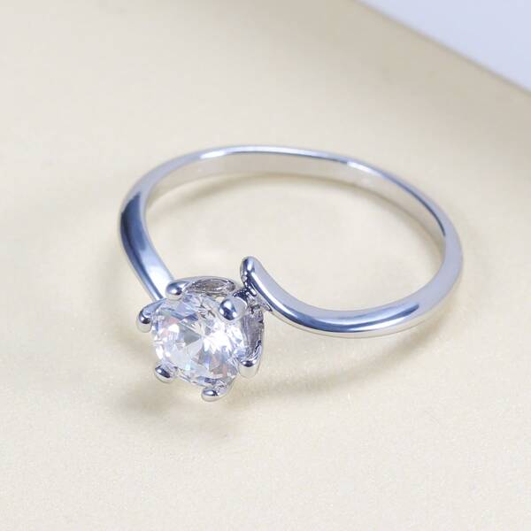 

Rhinestone Decor Ring, Silver