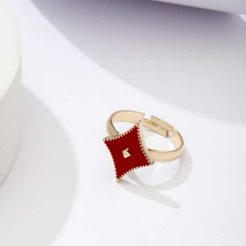 

Playing Card Suit Design Ring, Red
