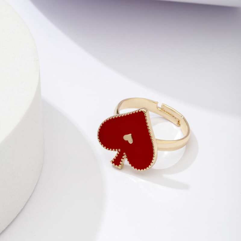

Playing Card Suit Design Ring, Red