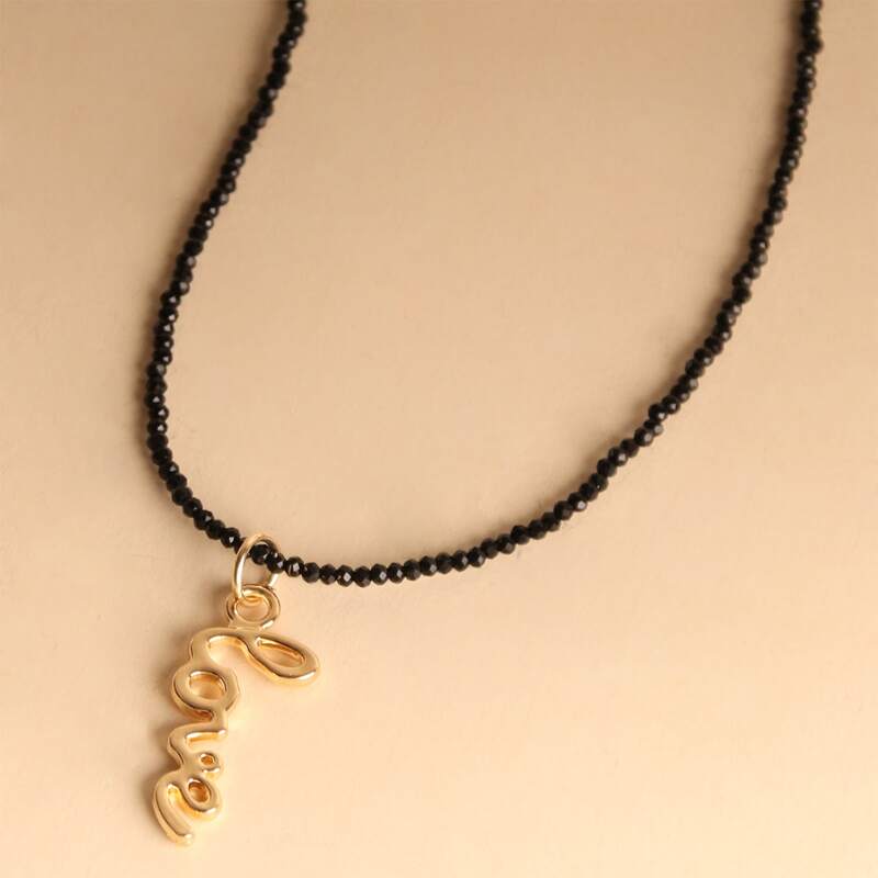 

Letter Pendant Necklace, Black