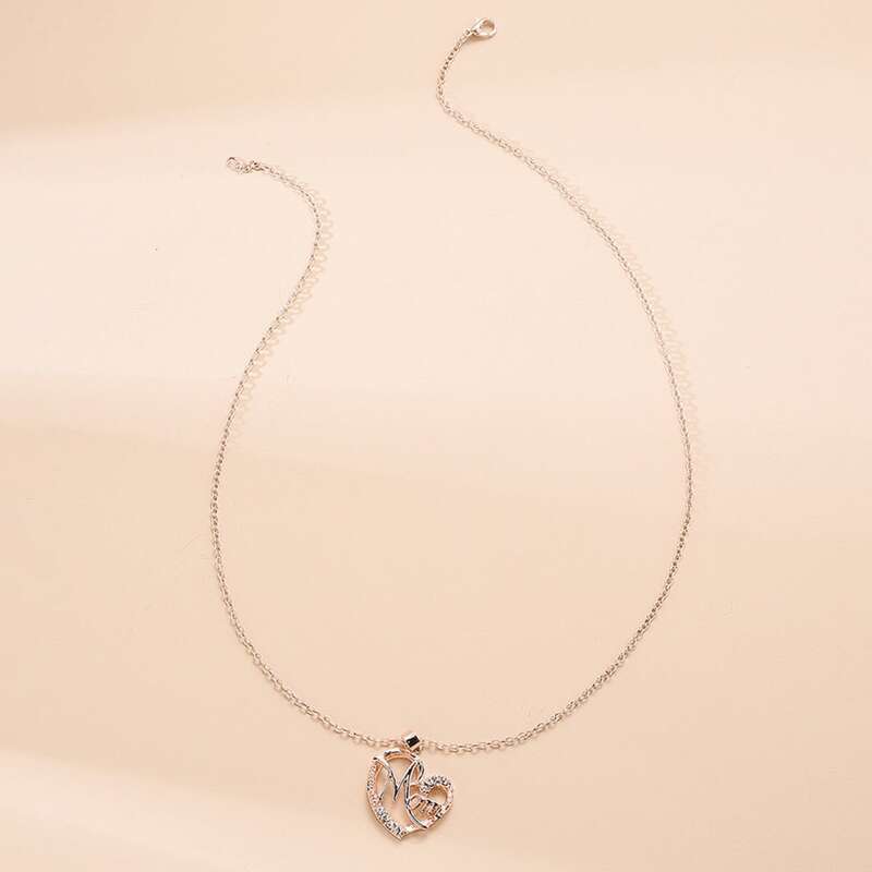 

Letter Rhinestone Pendant Necklace, Gold