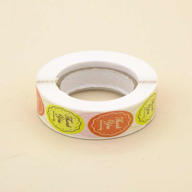 

1roll 500pcs Slogan Graphic Sealing Sticker, Multicolor