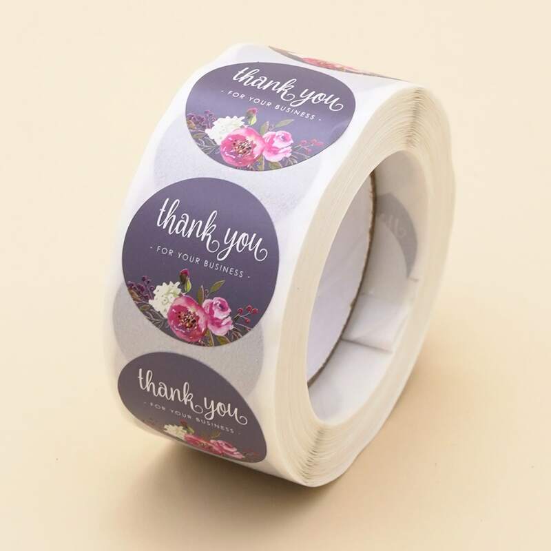 

1roll 500pcs Slogan Graphic Sealing Sticker, Multicolor