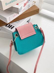 Mini Two Tone Satchel Bag - Mint Blue - View 4