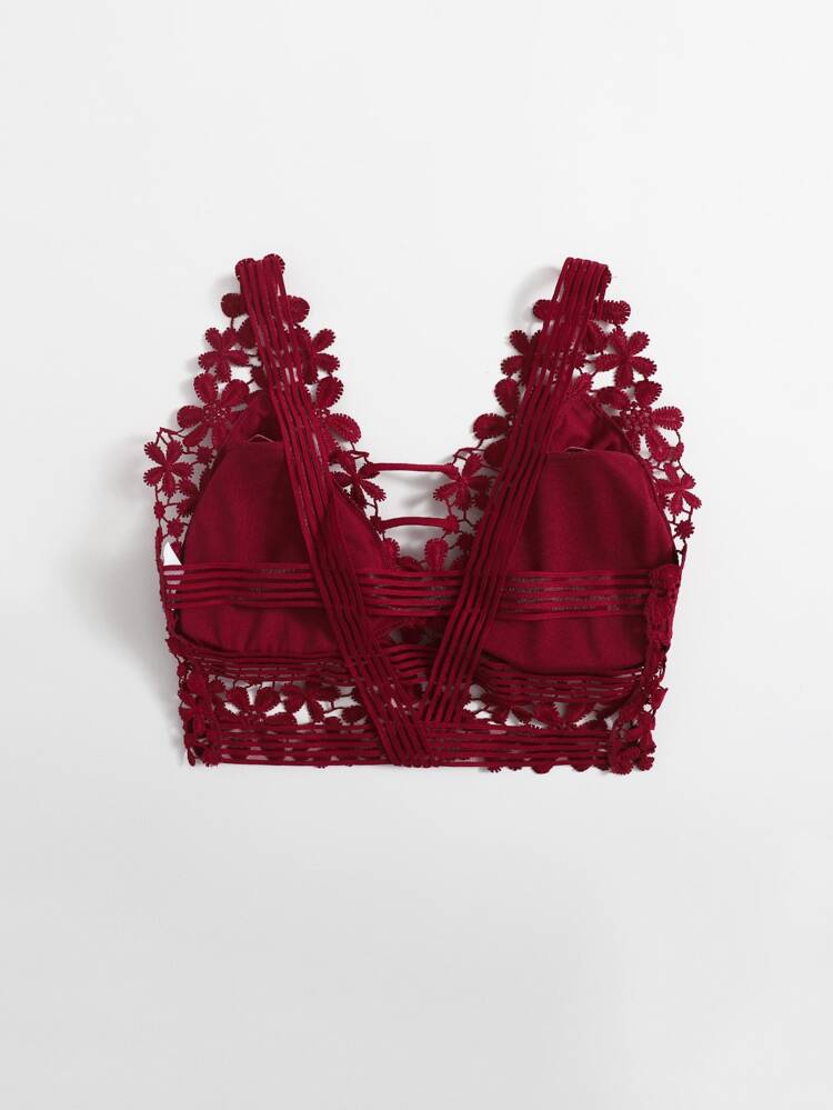 Guipure Lace Longline Bralette Lingerie