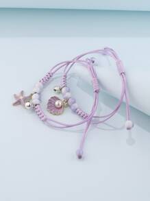 2 Miếng Quyến rũ Ngọc trai giả Vòng tay - Màu tím - Xem 1