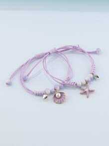 2 Miếng Quyến rũ Ngọc trai giả Vòng tay - Màu tím - Xem 2