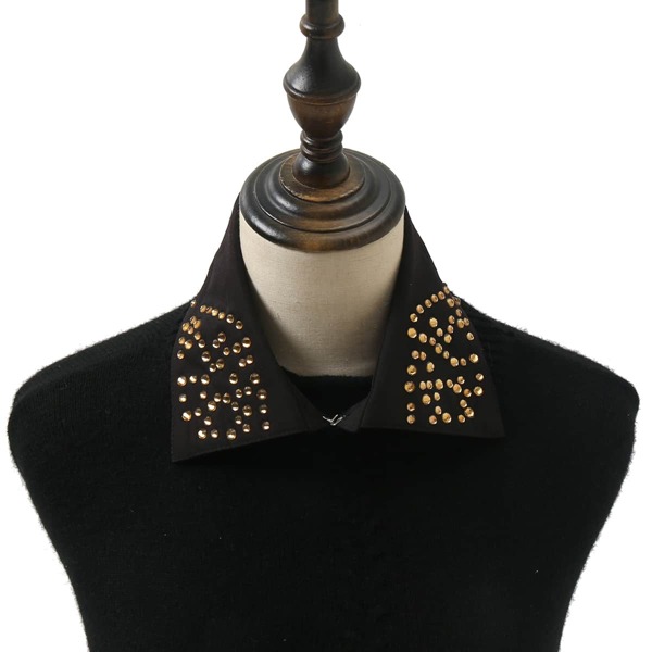 

Rhinestone Decor Dickey Collar, Black