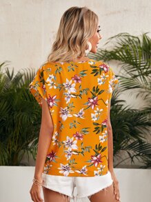 SHEIN Floral Print Top - Multicolor - View 2