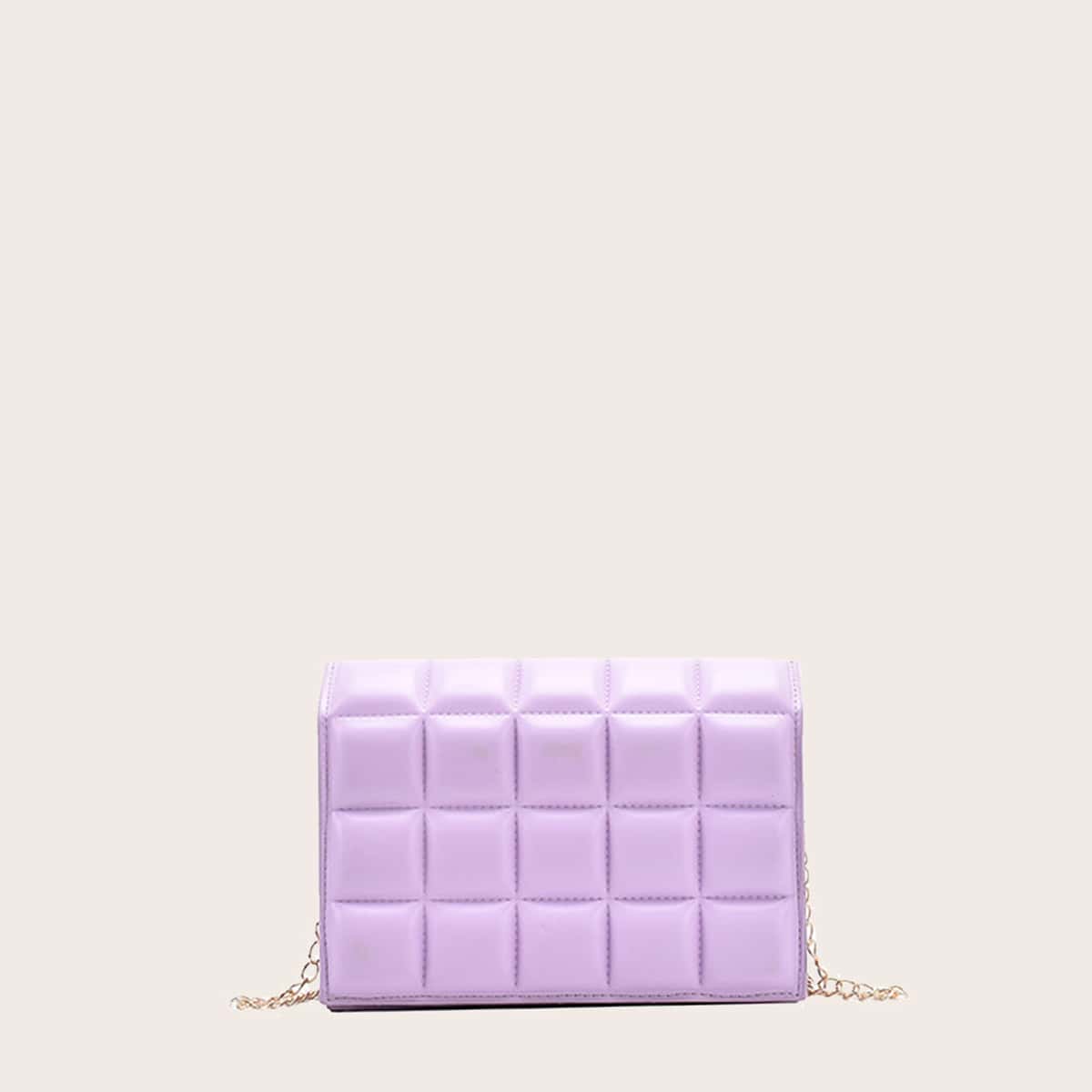 

Quilted Chain Crossbody Bag, Purple