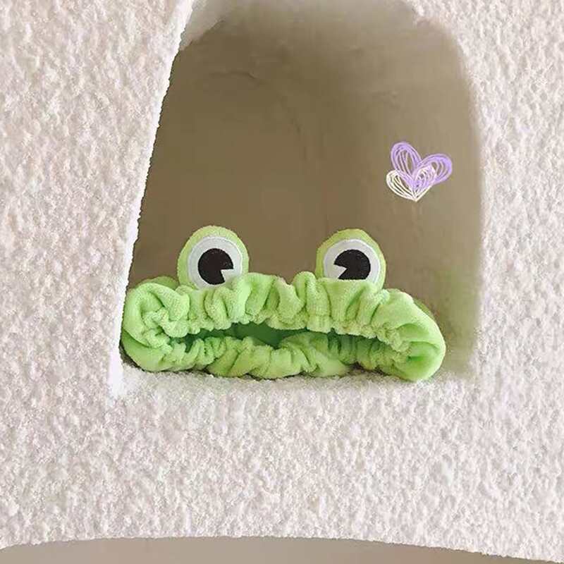 

1pc Cartoon Frog Bath Headband, Green
