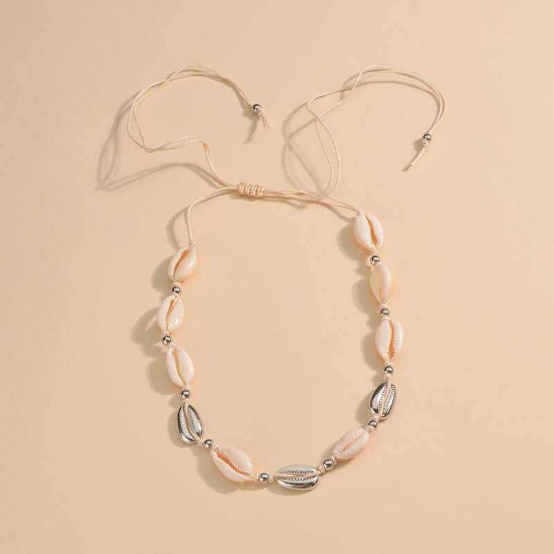

Shell Decor Necklace, Silver