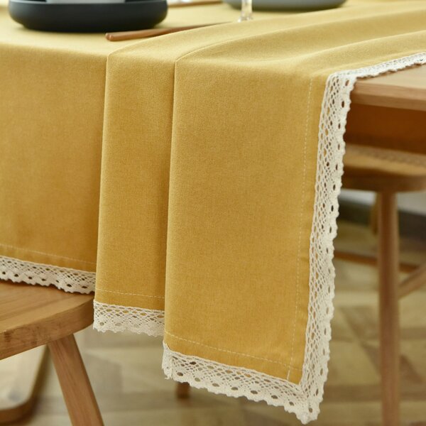 

Lace Trim Tablecloth, Yellow