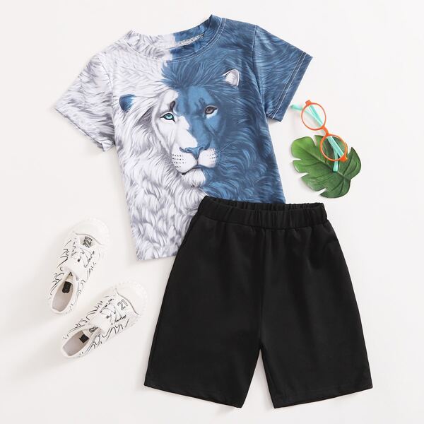 

Toddler Boys Lion Print Tee & Shorts Set, Multicolor