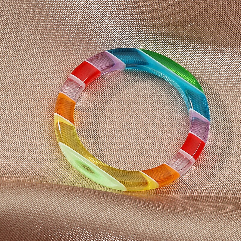

Color Block Resin Ring, Multicolor