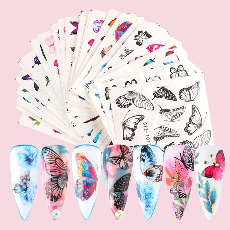 

30sheets Butterfly Nail Sticker, Multicolor