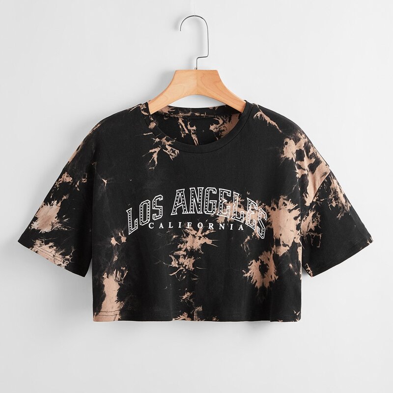 

Letter Tie Dye Crop Tee, Multicolor