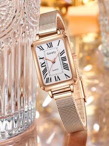 Reloj Blanco Casual - Oro rosa - Ver 2