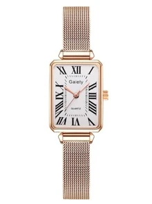 Reloj Blanco Casual - Oro rosa - Ver 4