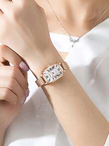 Reloj Blanco Casual - Oro rosa - Ver 5