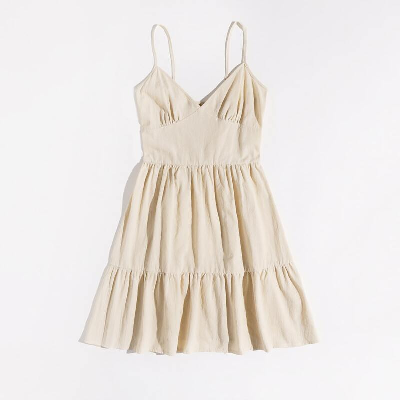 

Solid Cami Dress, Beige