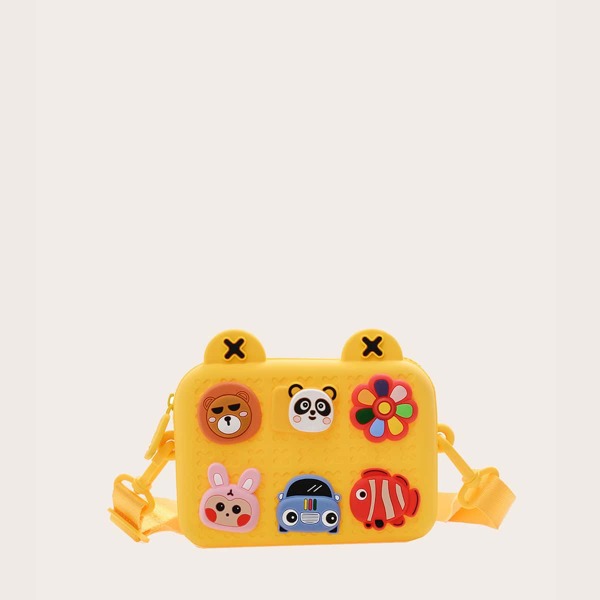 

Girls Cartoon Decor Crossbody Bag, Yellow