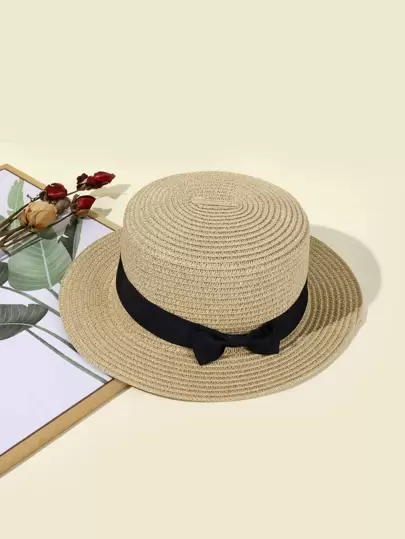 Соломенная шляпа с бантом - Пора на пляж!