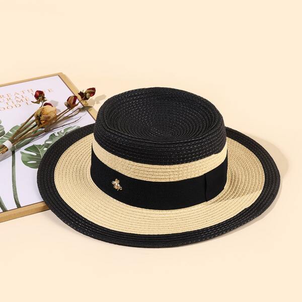

Two Tone Straw Hat, Multicolor