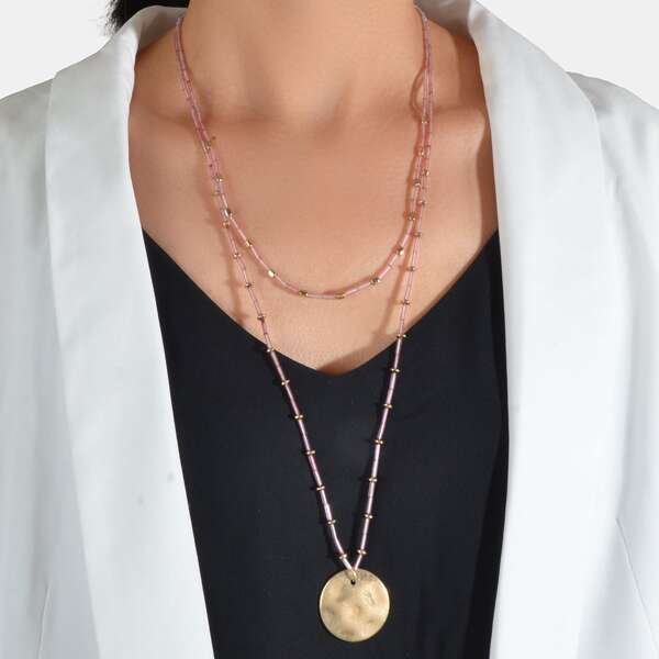 

Layered Beaded Necklace, Multicolor