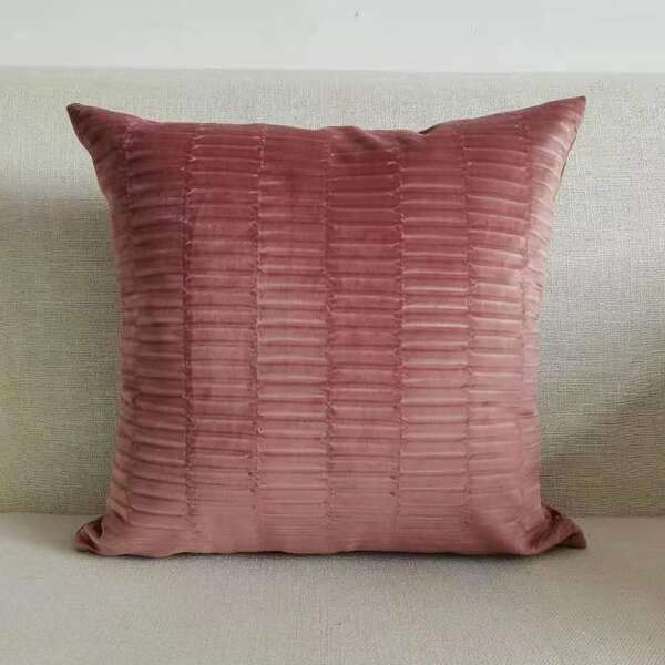 

Pleated Design Cushion Cover Without Filler, Pink