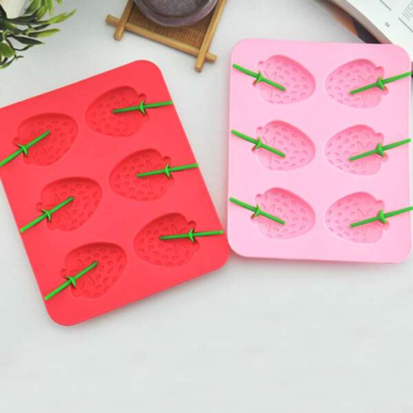

1pc Strawberry Design Random Popsicle Mold, Multicolor