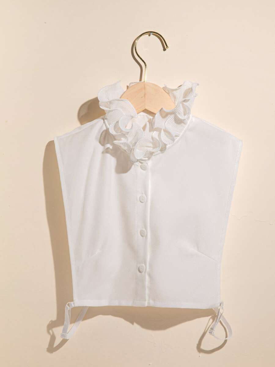 1pc Frilled Dickey Collar Women Fake Collar Inside Matching False
