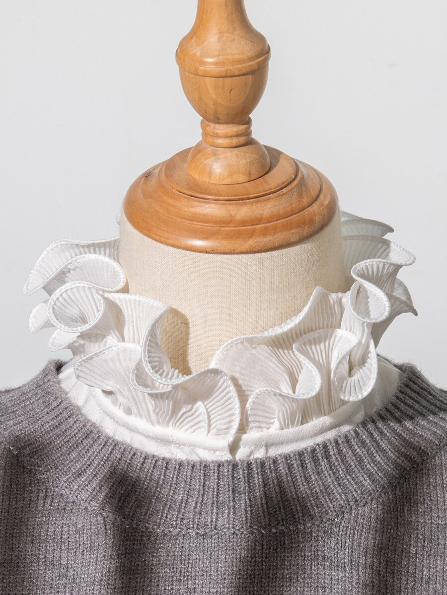 1pc Frilled Dickey Collar Women Fake Collar Inside Matching False
